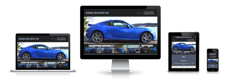 BRZ Sport Car website's responsive mobile, tablet, laptop and desktop view